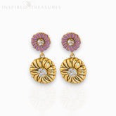 Japanese Inro Flower Ball - Earrings